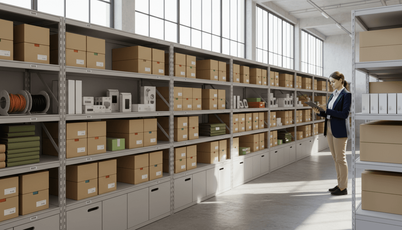 Organized warehouse inventory with health and beauty products
