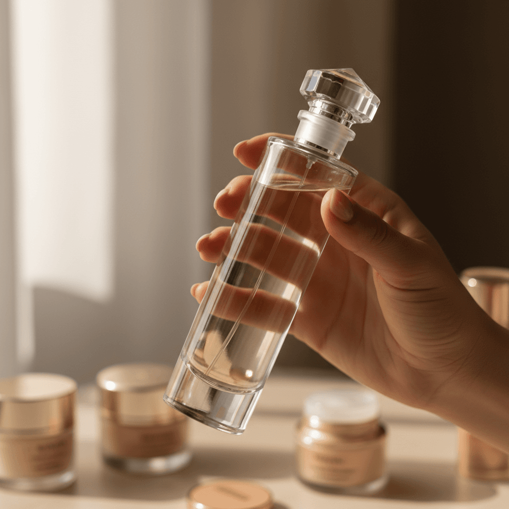 Premium product bottles and household items neatly displayed